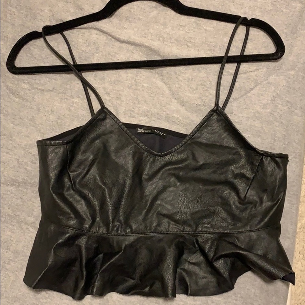 Zara leather crop top